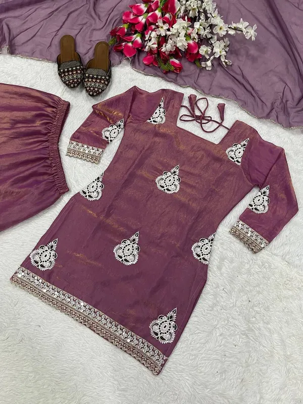 Light_Purple_Fendi_Silk_Sequin_Palazzo_Set_For_Women