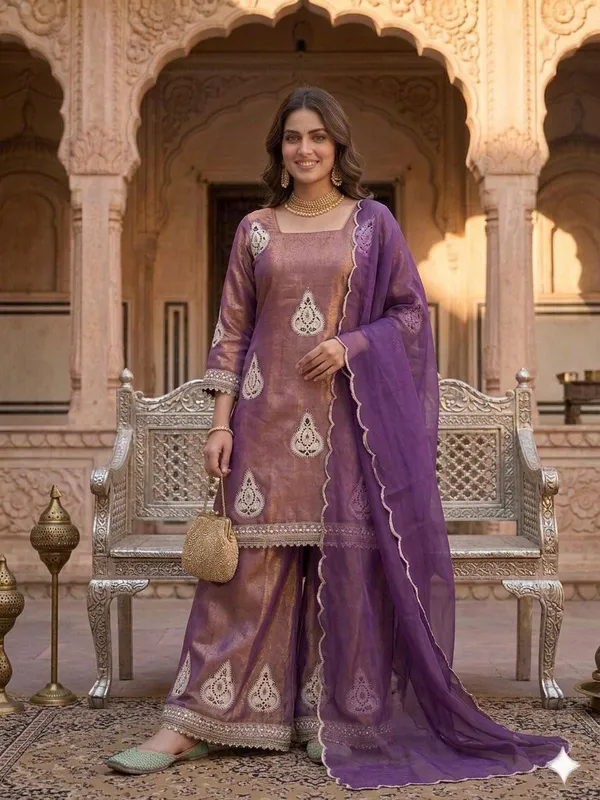 Light_Purple_Fendi_Silk_Sequin_Palazzo_Set_For_Women