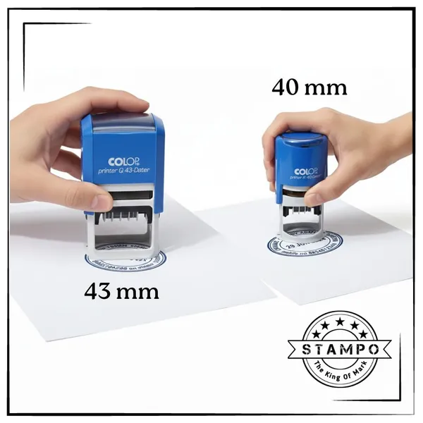 Self_Ink_Round_Printer_Dater_Stamp_(40R,_43Q)_|_Custom_Text_With_Changeable_Date_|_Red_Date_And_Blue_Text_|_Refillable_Bank_Dater_Stamp_|_Round_Punching_|_Stamp_Rubber_Stamp,_Seal,_Mohar