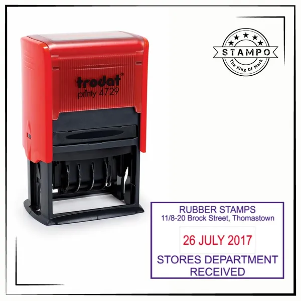 Printy_4729_Self-Inking_Dater_Stamp_|_Custom_Rubber_Stamp_With_Up_To_4_Lines_And_Date_|_Blue_Text_And_Red_Date_|_Refillable_|_Rectangular_Office_Stamp