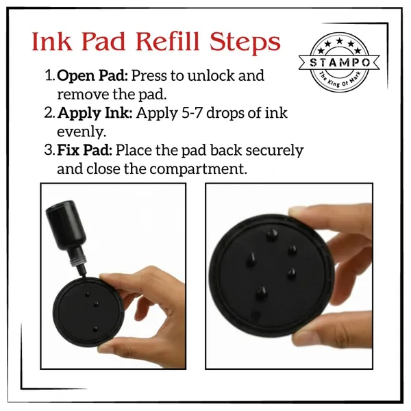 Printy_3642_Round_Self-Inking_Stamp_|_Custom_Seal_Design_|_Blue_Ink_|_Refillable_|_Professional_Office_Stamp