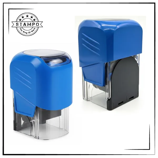 Printy_3642_Round_Self-Inking_Stamp_|_Custom_Seal_Design_|_Blue_Ink_|_Refillable_|_Professional_Office_Stamp