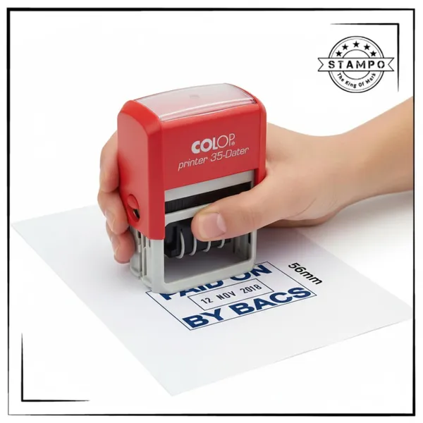 Self_Ink_Rectangular_Printer_Dater_Stamp_(35,_38,_55)_|_Custom_Text_With_Changeable_Date_|_Red_Date_And_Blue_Text_|_Refillable_Bank_Dater_Stamp_|_Rectangle_Punching_|_Stamp_Rubber_Stamp,_Seal,_Mohar