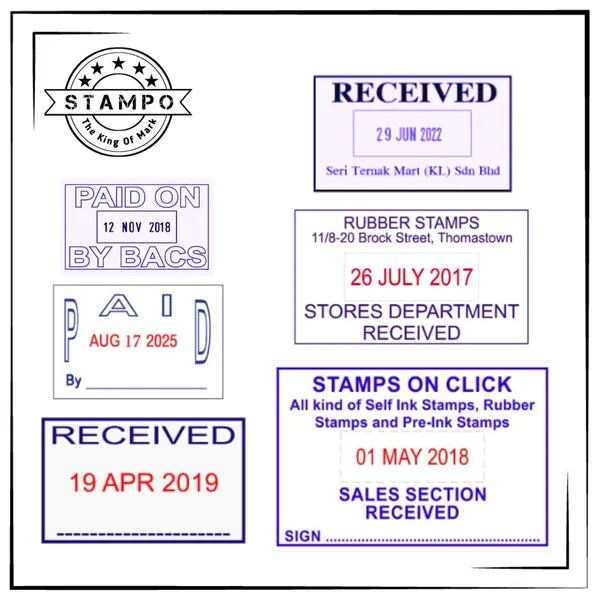 Self_Ink_Rectangular_Printer_Dater_Stamp_(35,_38,_55)_|_Custom_Text_With_Changeable_Date_|_Red_Date_And_Blue_Text_|_Refillable_Bank_Dater_Stamp_|_Rectangle_Punching_|_Stamp_Rubber_Stamp,_Seal,_Mohar