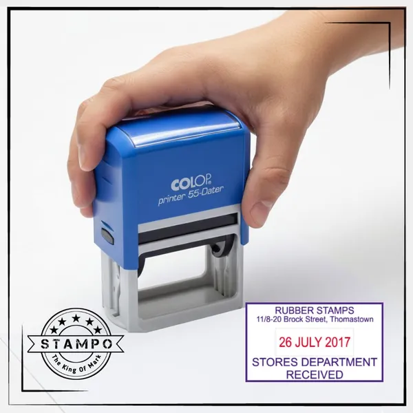 Self_Ink_Rectangular_Printer_Dater_Stamp_(35,_38,_55)_|_Custom_Text_With_Changeable_Date_|_Red_Date_And_Blue_Text_|_Refillable_Bank_Dater_Stamp_|_Rectangle_Punching_|_Stamp_Rubber_Stamp,_Seal,_Mohar