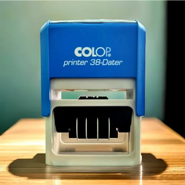 Self_Ink_Rectangular_Printer_Dater_Stamp_(35,_38,_55)_|_Custom_Text_With_Changeable_Date_|_Red_Date_And_Blue_Text_|_Refillable_Bank_Dater_Stamp_|_Rectangle_Punching_|_Stamp_Rubber_Stamp,_Seal,_Mohar