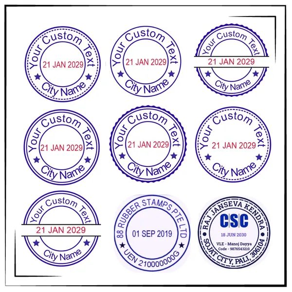 Self_Ink_Round_Printer_Dater_Stamp_(40R,_43Q)_|_Custom_Text_With_Changeable_Date_|_Red_Date_And_Blue_Text_|_Refillable_Bank_Dater_Stamp_|_Round_Punching_|_Stamp_Rubber_Stamp,_Seal,_Mohar