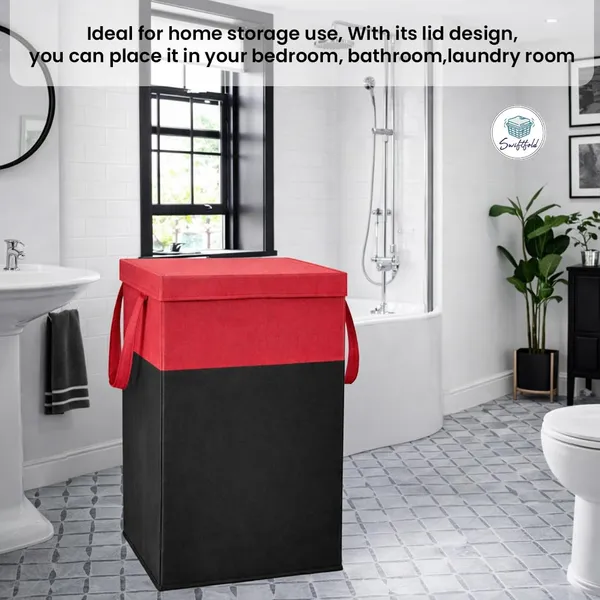 Foldable_Fabric_Laundry_Hamper_With_Lid