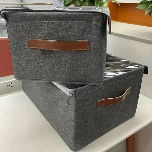 Foldable_Fabric_Storage_Box_With_Lid_And_Handles_Grey