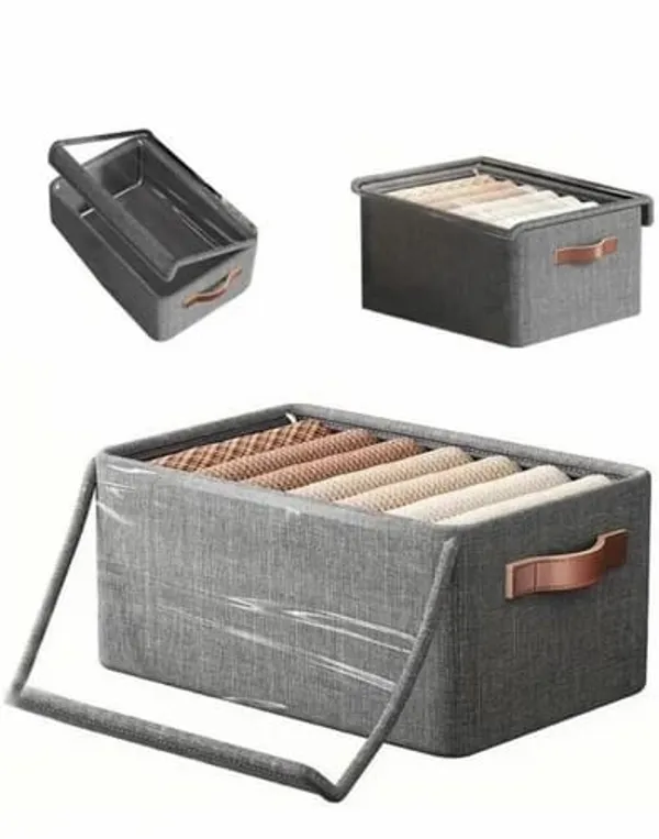 Foldable_Fabric_Storage_Box_With_Lid_And_Handles_Grey