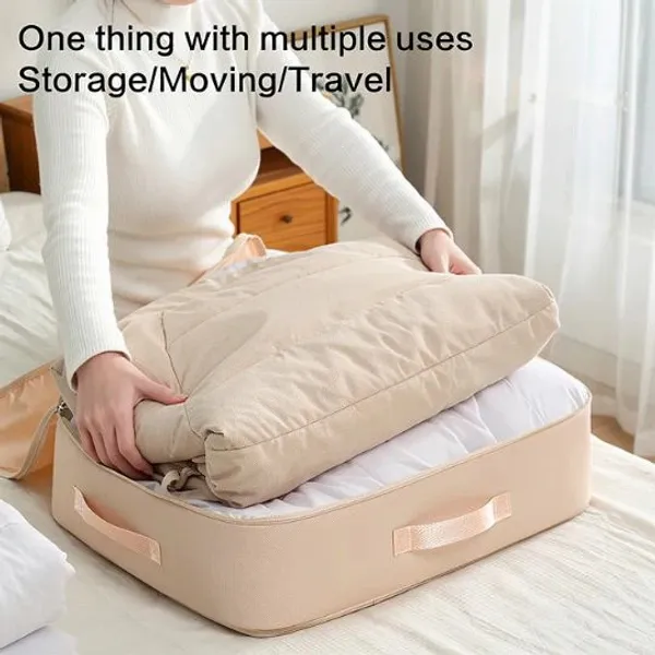 Foldable_Clothes_Storage_Organizer_Bag_With_Handles_Beige
