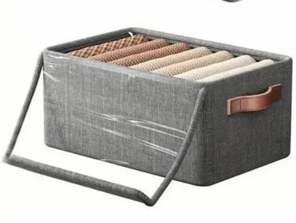 Foldable_Fabric_Storage_Box_With_Lid_And_Handles_Grey