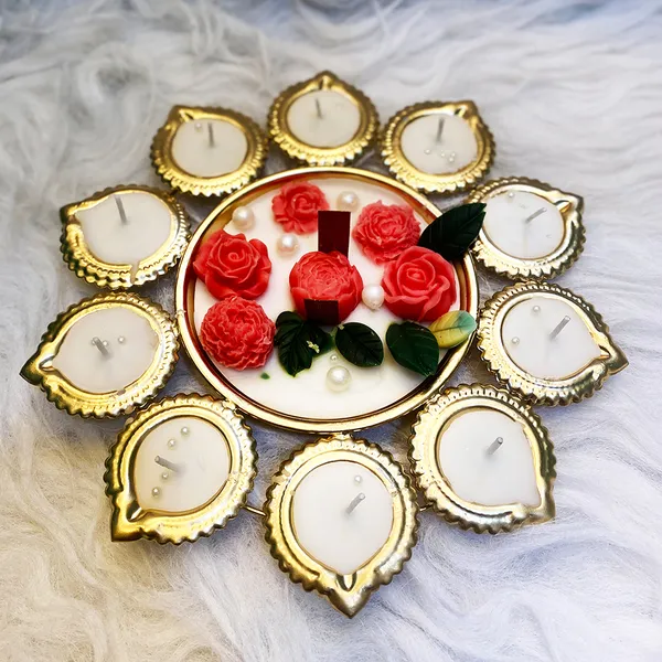 Golden_Decorative_Diya_Tealight_Holder_With_Red_Roses