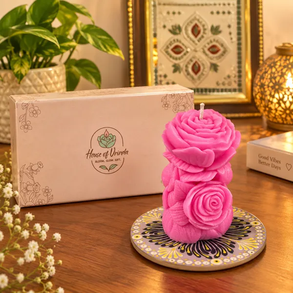 Decorative_Pink_Rose_Candle