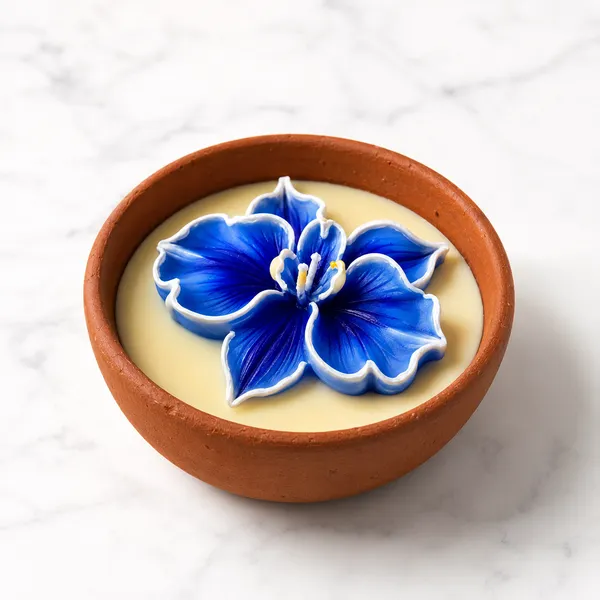 Handcrafted_Orchid_Flower_Candle_in_Terracotta_Bowl_|_Blue_Orchid_Variant_