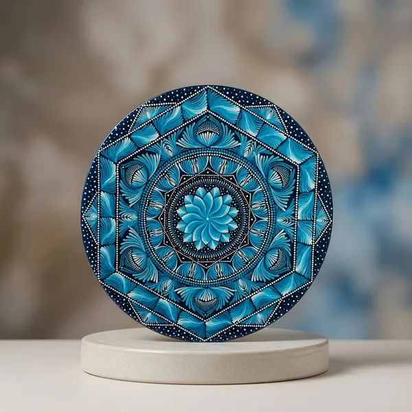 Blue_Mandala_Decorative_Wall_Plate_Handcrafted_Dot_Art_Home_Decor
