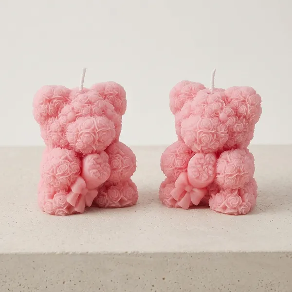 Pink_Rose_Bear_Shaped_Decorative_Candle