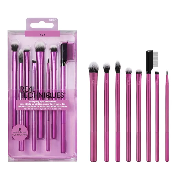 Real_Techniques_Eyeshadow_Brush_Set_Makeup_With_Gel_Eyeliner_Flat_Eye_And_Eyelash_Brushes_Purple_8_Piece