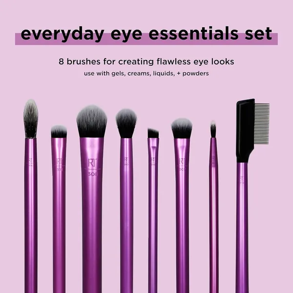 Real_Techniques_Eyeshadow_Brush_Set_Makeup_With_Gel_Eyeliner_Flat_Eye_And_Eyelash_Brushes_Purple_8_Piece