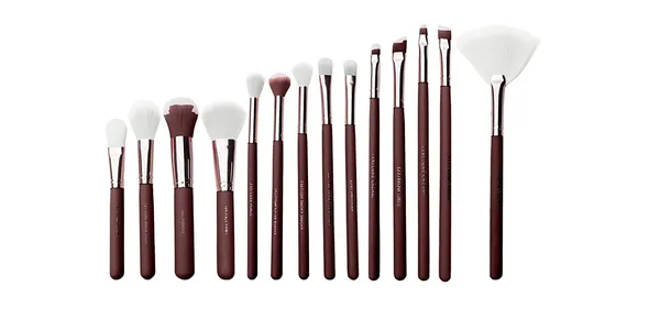 Macplus_Makeup_Cosmetics_Brush_Tool_Rose_Golden_Set_Of_15Pc