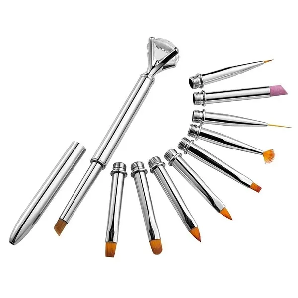 Skinplus_Nail_Art_Pen_Brush_Set_10_Pieces_Replace_Head_Metal_Diamond_Cuticle_Remover_Crystal_Flower_Drawing_Painting_Liner_Design_Nail_Tool