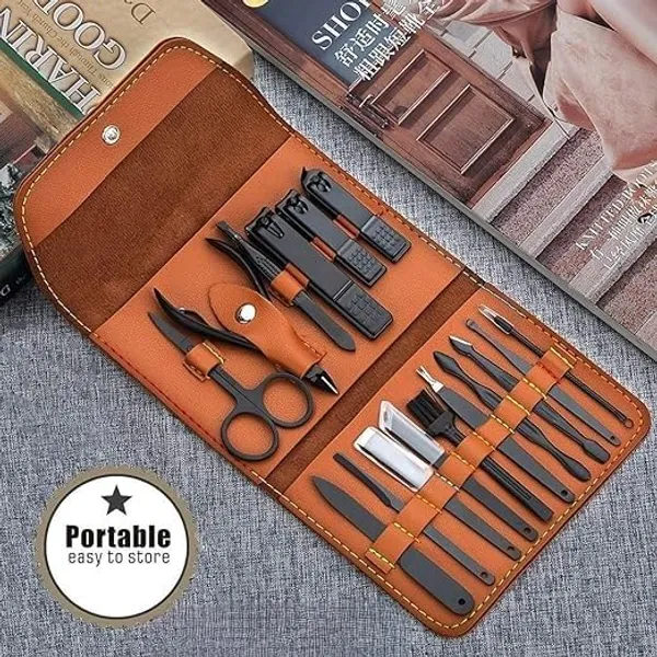 Skinplus_16_Pieces_Manicure_Set_Pedicure_Kit_Nail_Clippers_Stainless_Steel_Professional_Personal_Care_Tool_Kit_Nail_Tools_With_Brown_Leather_Case_Gifts_For_Men_And_Women