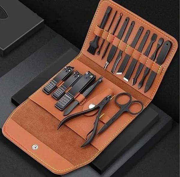 Skinplus_16_Pieces_Manicure_Set_Pedicure_Kit_Nail_Clippers_Stainless_Steel_Professional_Personal_Care_Tool_Kit_Nail_Tools_With_Brown_Leather_Case_Gifts_For_Men_And_Women