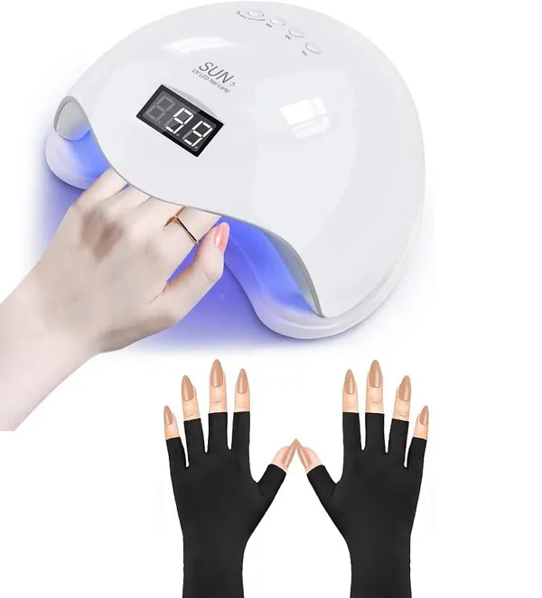 Skinplus_48W_24_Leds_Nail_Lamp_With_Uv_Nail_Gloves_Automatic_Sensor_Led_Uv_Nail_Dryer_Nail_Curing_Nail_Art_Lamp_Art_Skin_Care_Fingerless_Gloves_Black