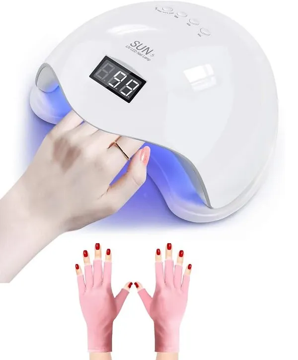 Skinplus_48W_24_Leds_Nail_Lamp_With_Uv_Nail_Gloves_Automatic_Sensor_Led_Uv_Nail_Dryer_Nail_Curing_Nail_Art_Lamp_Art_Skin_Care_Fingerless_Gloves_Pink