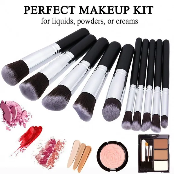 Skinplus_Premium_Synthetic_Kabuki_Foundation_Face_Powder_Blush_Eyeshadow_Brush_Makeup_Brush_Kit_Black_Silver_10_Pcs_Makeup_Brush