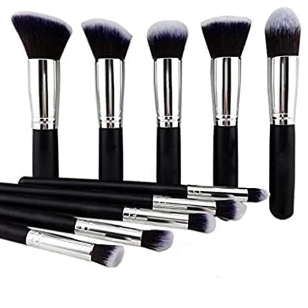 Skinplus_Premium_Synthetic_Kabuki_Foundation_Face_Powder_Blush_Eyeshadow_Brush_Makeup_Brush_Kit_Black_Silver_10_Pcs_Makeup_Brush