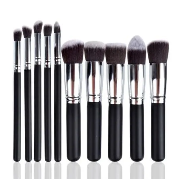 Skinplus_Premium_Synthetic_Kabuki_Foundation_Face_Powder_Blush_Eyeshadow_Brush_Makeup_Brush_Kit_Black_Silver_10_Pcs_Makeup_Brush