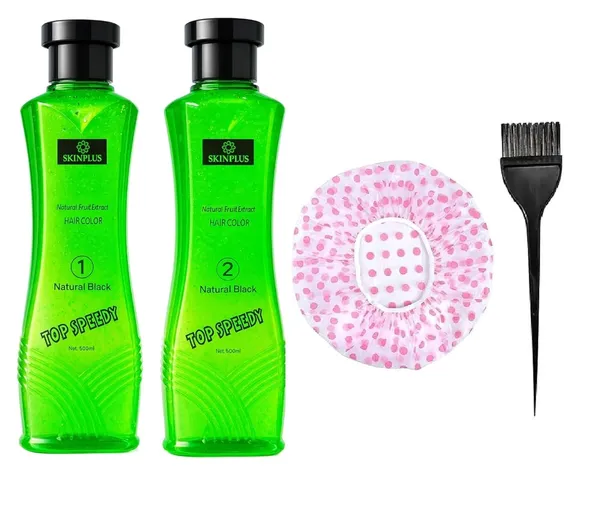 Skinplus_Top_Speedy_Natural_Fruit_Extract_Hair_Color_500Ml_X_2_With_Shaver_Cap_Hair_Dye_Brush