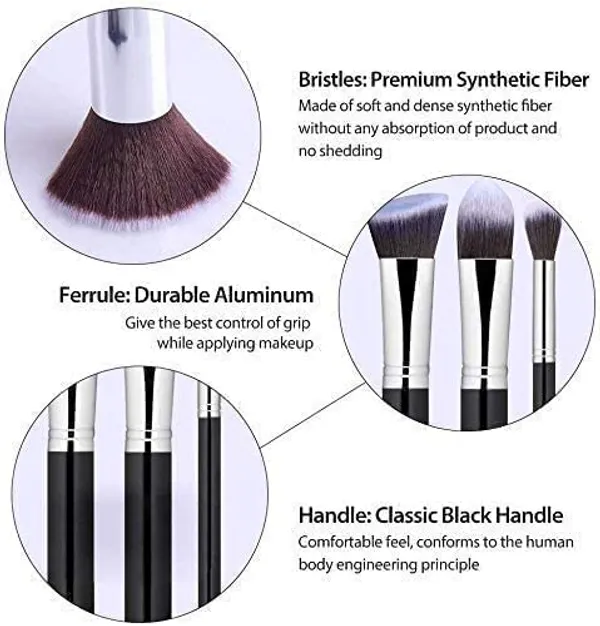 Skinplus_Premium_Kabuki_Makeup_Brush_Set_10_Pcs_Professional_Synthetic_Foundation_Powder_Blush_Eyeshadow_Brushes_Black_Silver_10_Pcs_Makeup_Brush