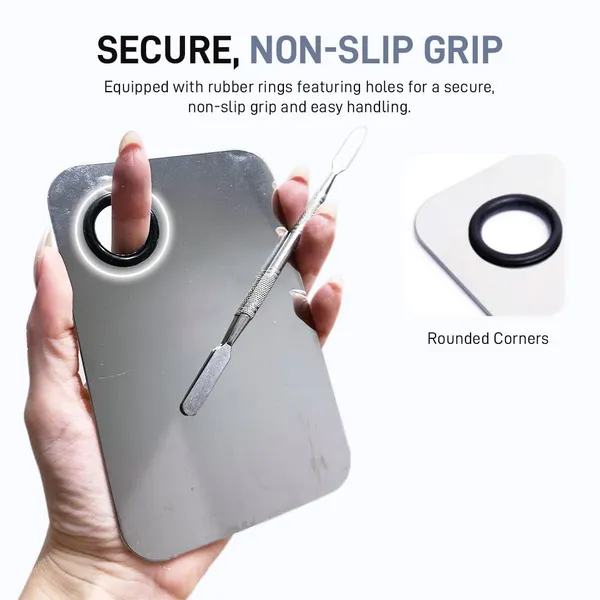 Skinplus_Mixing_Makeup_Palette_Stainless_Steel_Cosmetic_Palette_With_Spatula_Tool_Silver_Rectangle_Plain_Surface
