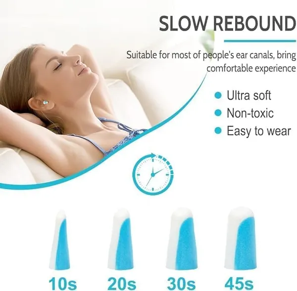60_Pairs_Noise_Cancelling_Earplugs_38Db_Sleep_Ear_Plugs_For_Snoring_Shooting_Travel_Work_Soft_Foam_Light_Blue_White
