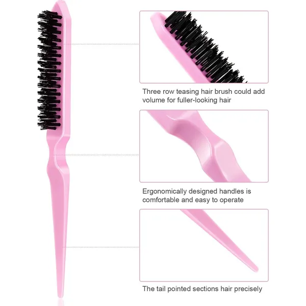 Teasing_Hair_Brush_Three_Row_Salon_Bristle_Brush_Rat_Tail_2_Multicolor