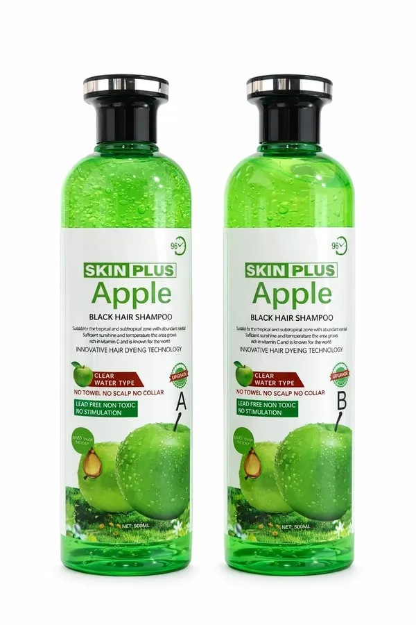 Skinplus_Apple_Black_Hair_Color_Shampoo_Ammonia_Free_Herbal_Hair_Dye_Clear_Water_Type_Long_Lasting_Natural_Black_Coverage_For_Men_Women_1000Ml_Bottle