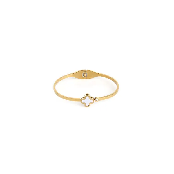 Luxe_white_clover_Bangle_Bracelet_For_Women