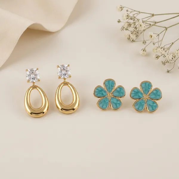 Luxe_loop_&_marina_petal_Stud_Earrings_For_Women_(Combo_of_2)