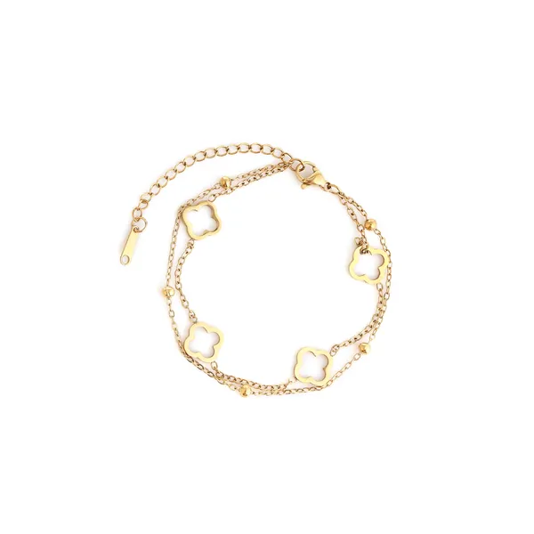 Golden_Clover_Charm__Bracelet_For_Women