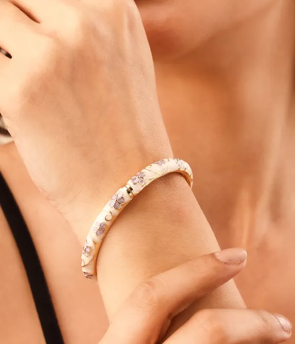Blush_petal_enamel_Bangle_Bracelet_For_Women