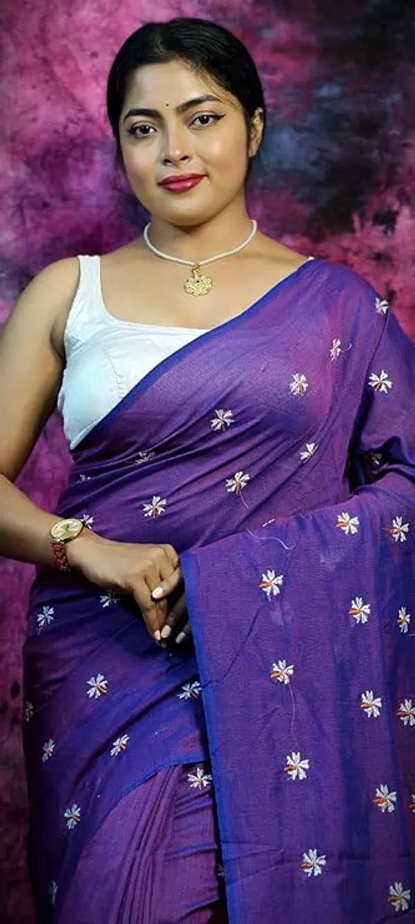 Purple_Floral_Embroidered_Silk_Saree_for_Women
