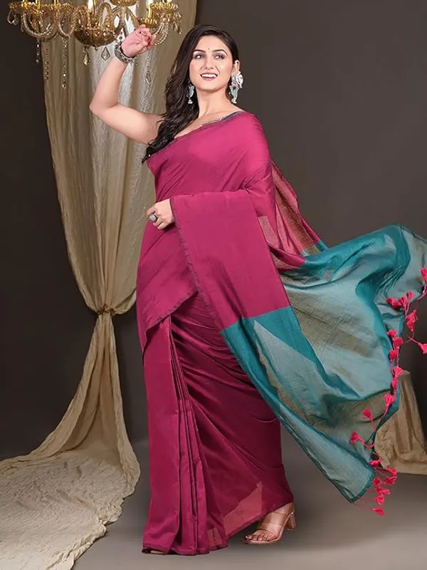 Blue_Silk_Saree_with_Green_Border_for_Women
