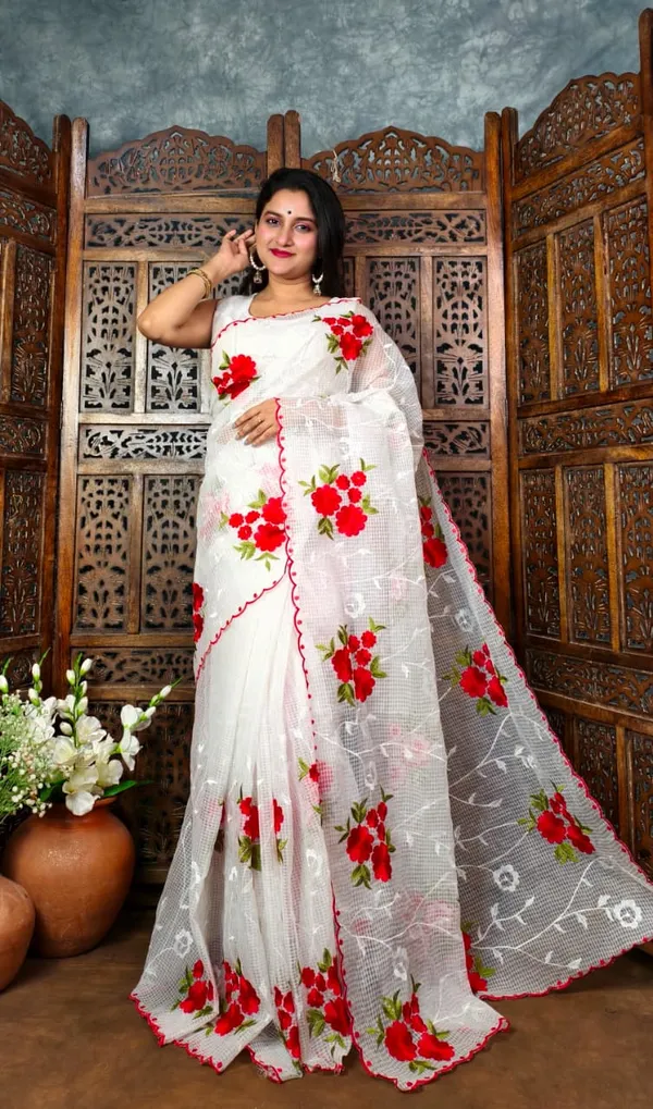 White_Floral_Embroidered_Net_Saree_for_Women