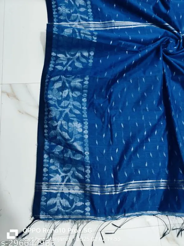 Blue_Khadi_Cotton_Saree_For_Women