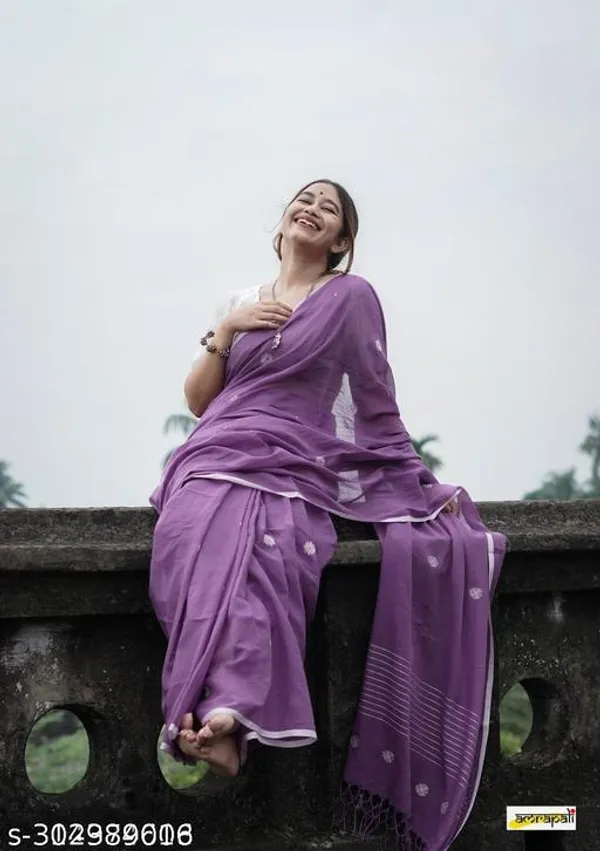 Purple_Khadi_Cotton_Saree_For_Women