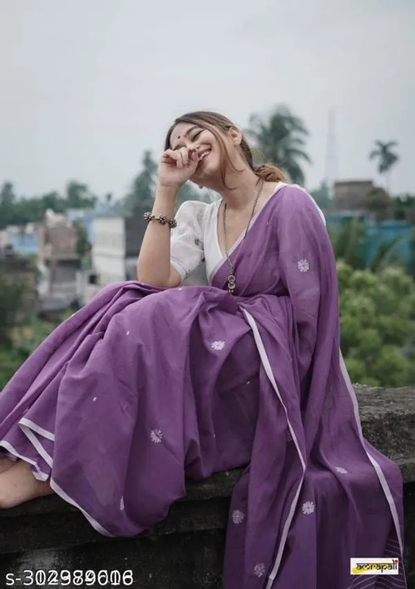 Purple_Khadi_Cotton_Saree_For_Women