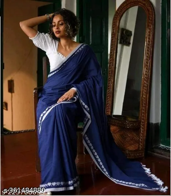 Blue_Khadi_Cotton_Saree_For_Women