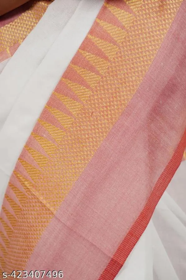 White_Red_Khadi_Cotton_Handloom_Saree_For_Women